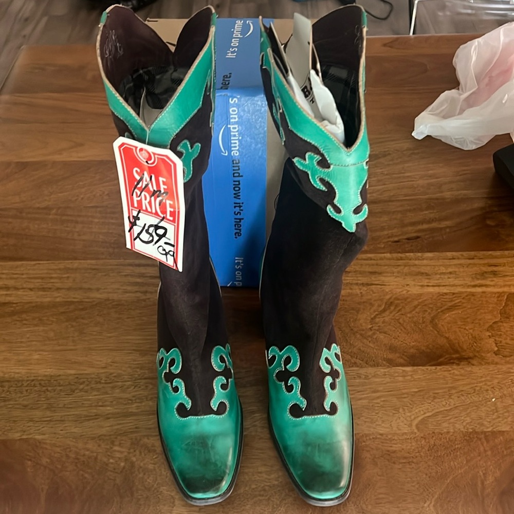Corky’s Elite Western Boots Leather Brown Mint Suede